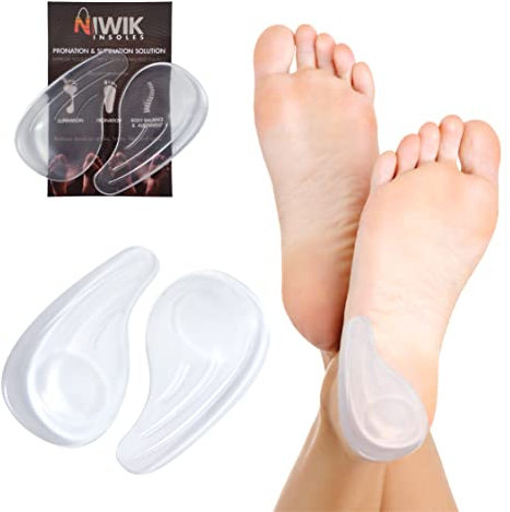 NIWIK Talonnettes en gel, talonnettes pronation et supination, talonnettes pour éperons, talonnettes pour chaussures, semelles pour éperons au talon, talonnettes en silicone, talon viscoélastique