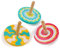 PLANÈTE BOIS 030146PA Pack mit 24 Kaleidoskop-Kreiseln-FSC-030146PA-24 Stück-Mehrfarbig-Holz-Kinderspiel-Freizeit-Kirmes-Zum Sammeln-6 cm x 6 cm-Ab 3 Jahren