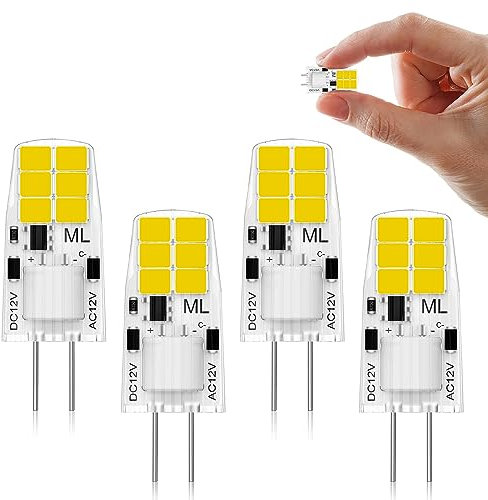 YzzYzz G4 LED Lampen, 1.2W G4 LED Birnen Kaltweiß 5000K Ersatz 10W Halogenlampen, 180LM Leuchmittel, 360° Abstrahlwinkel, Nicht Dimmbar Kein Flimmern, 12V AC/DC, 4er Pack