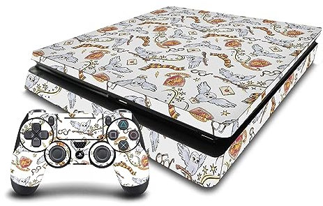 Head Case Designs Offizielle Harry Potter Hedwig Eulen Muster Grafiken Vinyl Haut Gaming Aufkleber Abziehbild Abdeckung kompatibel mit Sony PlayStation 4 PS4 Slim Console and DualShock 4 Controller
