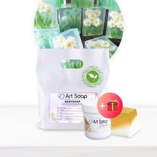 ArtSoap KariSoap Basis für handwerklich hergestellte Seifen mit Sheabutter 1 kg Weiß mit Farbstoff in Karamell Geschenk, Basen für die einfache, sichere und vielseitige Seifenherstellung, Seifenbasis