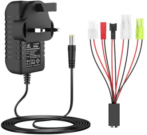 melasta Intelligent 2.4V 3.6V 4.8V 6V 7.2V 8.4V 9.6V 10.8V 12V Nimh/Nicd Rechargeable Battery Charger for 2-10S Airsoft Battery RC Car with Standard Tamiya/Mini Tamiya SM-2P/JST/Huanqi Connector