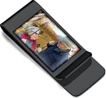 Bandmax Rechteckiges Foto Gravur Geldklammern Schwarz Edelstahl Geldscheinklammer Männer Frauen Geld Money Clip Kreditkartenhalter Brieftasche Rechnung