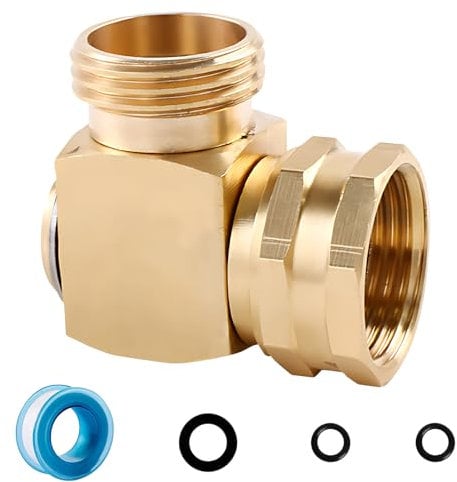Gartenschlauch Winkelverbinder Schlauch Verbinder,Drehbar Messing 90° Gartenschlauch Verbinder,Schlauchanschluss 3/4 zoll,für Richtungsänderung von Rohren/Schläuchen Gartenschlauch Kupplung