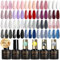 ROSALIND Gel Nail Polish Set, 20 Colors, UV Gel Polish, White, Blue, Nude, Glitter, Glossy, Matte Top Coat