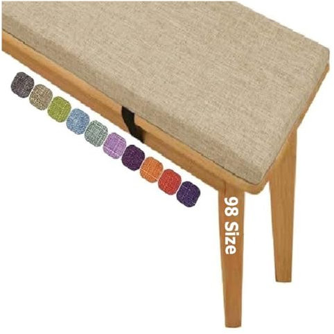 Miecoae 5cm Dick Sitzkissen Bank, Outdoor bankauflage, Schaumstoff Polster Sitzauflage Bank, Sitzpolster Outdoor Mit Abnehmbarem Bezug, Sitzkissen für Bank, Rutschfestes Bankkissen(Beige T-5cm,160x35