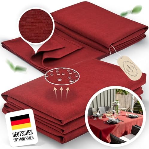“Tischdecke [Leinenoptik] – Tischdecken abwaschbar & modern | Schutz & Stil für den Tisch | Leinen-Stoff-Tischläufer Weihnachten, Wasserdichte Weihnachtstischdecke, Tischtuch innen & außen | VENZZY ”