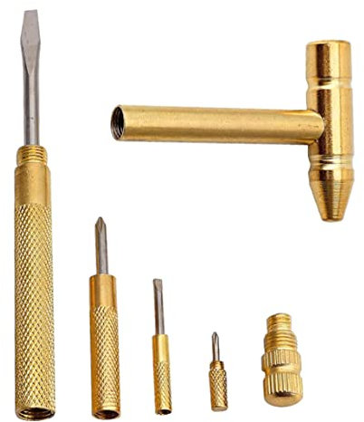 Marteau en laiton 5-en-1 mini marteau marteau en cuivre avec un outil doré multi-fonction des tournevis