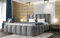 AGMAT-FURNITURE Polsterbett Bali mit Kopfteil, 160 x 200 cm, Doppelbett mit Bettkasten und Lattenrost aus Metall, Velourstoff: Grau