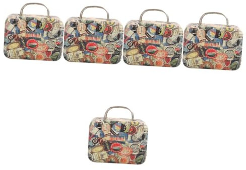 NUOBESTY 5Er-Box für Wimpern Wimpernverpackung Organizer für falsche Wimpern Minibehälter aufbewahrung für schmuck schmuck-aufbewahrung Wimpernetui Mini-Retro-Koffer Metall
