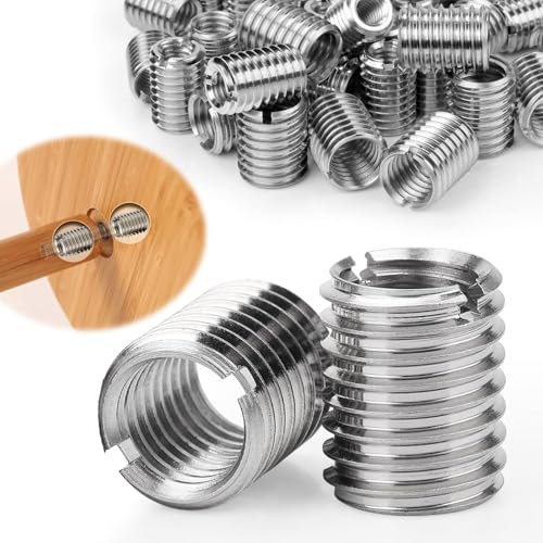 TXXATX 15 Stück Gewindeeinsatz M8 auf M6 x 15mm Gewindehülse Edelstahl Gewindereparatursatz Reduziermutter Gewindeadapter Metrisch Gewindeeinsatzschraube für Möbelprojekte Automobilen Mechanischen