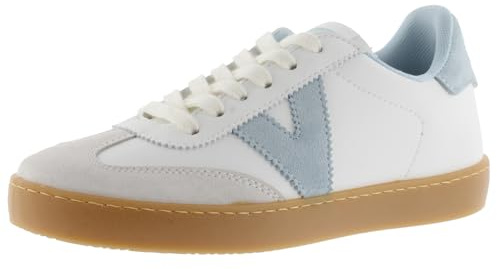 victoria Berlin Ciclista Leather Effect Low Tennis & Split Leather Pieces & Interior in Contrast 1126206 for Women Celeste 39