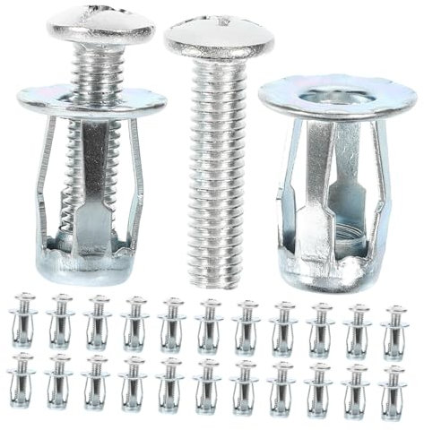 JEWEDECO 25sätze Gewindeeinsatz Set Mit Muttern Und Schrauben Für Pressplatten Hartplatten Blütenblattmuttern Gewindemuttereinsätze Für Schraubeinsätze Befestigung Blind