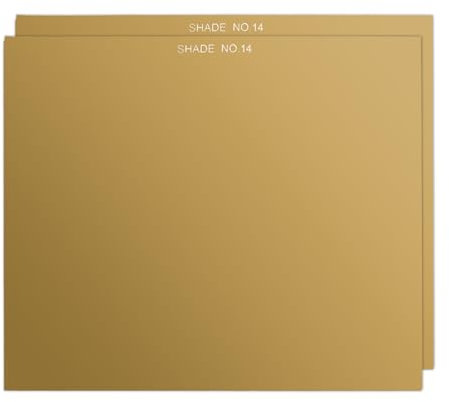 PATIKIL Lente de Vidrio para Soldadura con Sombra Dorada 14, Paquete de 2, 4.5 x 5.25, Lente de Casco endurecida para Soldadura, Cristal oscurecido Repuesto de Cubiertas Casco Soldadura