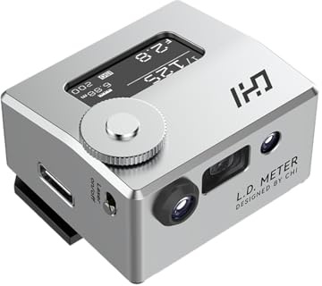 CHI L.D. Light Meter Lite - Precise Lighting and Laser Distance Measure for Leica and Vintage Camera Film Photography (Silver)