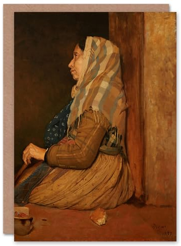 Artery8 Edgar Degas Art Card A Roman Beggar Woman Portrait