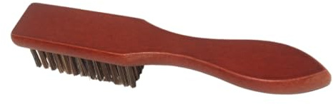 HAMPPLIES Tragbare Bartbürste Holz Nylon Klein Rutschfester Griff Bartkamm Herren Friseursalon Styling Haarreinigung