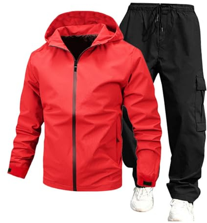 Generisch Traje de esquí para hombre, chaqueta de esquí y pantalones, juego de traje de nieve, cálido, juego de esquí, resistente al viento, chaqueta softshell, pantalones de nieve, chándal deportivo