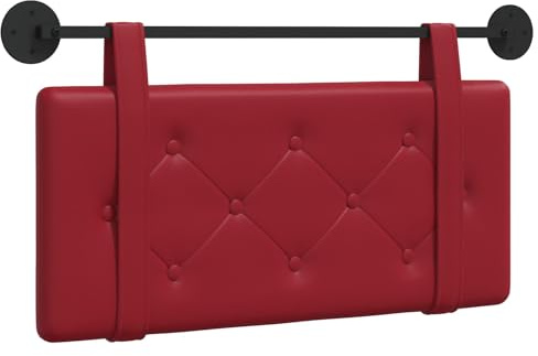 vidaXL Hängendes Kopfteil Weinrot Kunstleder, Modernes Schlafzimmer, Rechteckiges Wandkopfteil, Gepolsterte Rückenlehne, Minimalistisches Design, Platzsparend und elegant