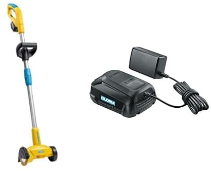 GLORIA Akku Fugenreiniger WeedBrush li-on Set inkl. Bosch 18V Starter-Kit (2.5 Ah Akku + Ladegerät) | Rückenschonende Unkrautbürste für Pflaster & Terrasse | Effiziente Reinigung ohne Chemie