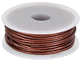 Auroris - 10m Rolle Lederband rund Ø 1 mm - Farbe wählbar - Variante: kupferfarben