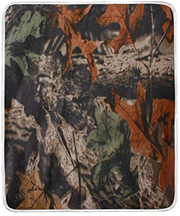 Use7 Wohnkultur Vintage Wald Baum Blätter Camouflage Decke Weiche Warme Decken für Bett Couch Sofa Leicht Reisen Camping 127 cm x 152,4 cm Überwurf Größe für Kinder Jungen Frauen