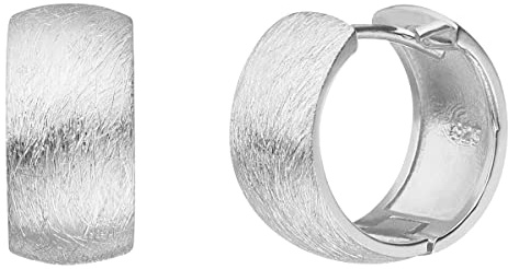 Klapp Kreolen Silber Goldschmiedearbeit (Sterlingsilber 925) - Silbercreolen 16x7,5 mm - Damen Herren