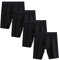 Nuofengkudu Herren 4 Pack Nahtlose Übergrößen Boxershorts Lange Bein Unterhose Elastisch Baumwolle Unterwäsche Hipster Retroshorts Atmungsaktiv Sport Alltag(Schwarz,4XL)