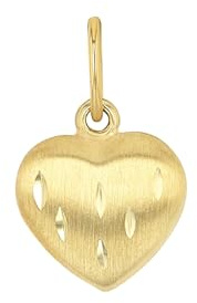 Amor Motivanhänger Damen Anhänger, 1,3 cm, Gold, Herz, Kommt in Schmuck Geschenk Box, 2015243