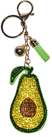 Avocado Schlüsselanhänger für Frauen und Mädchen Rucksack Schlüsselanhänger Zubehör Bling Geldbörse Charm Schlüsselanhänger, Avocado (Gold), Einheitsgröße