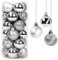 Yisscen Palle di Natale Decorazioni per Alberi, Palle per Alberi di Natale, Palle Decorative Natalizie, Palline Decorative Luccicanti opache e Lucide, per Decorazioni Feste, 24 Pezzi (Argento)