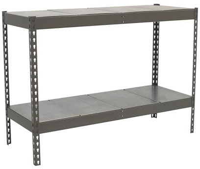 Simon Rack Industrielock, 900x1200x600 mm, 600 kg Flex Point, 2 Ablageböden, Metallregale, grau/verzinkt - SimonWerkstatt