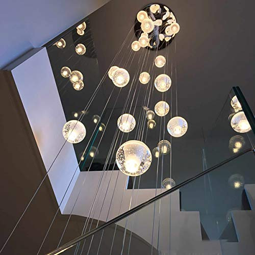 KJLARS Zeitgenössische LED Pendelleuchten Pendelleuchte Höhenverstellbare Kronleuchter geeignet für Wohnzimmer Esstisch Treppe Schlafzimmer Deckenleuchten Hängelampe