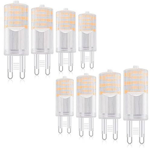 Klighten G9 LED Lampe, Bombubilla LED Birne G9 Warmweiß 3000K AC 220~240V 5W ersetzt 50W Halogenlampen Nicht Dimmbar 8er Pack
