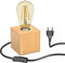 ledscom.de Tischlampe HITO, Holz massiv, eckig, inkl. E27 LED Retro gold max. 814lm extra-warmweiß 3-Stufen