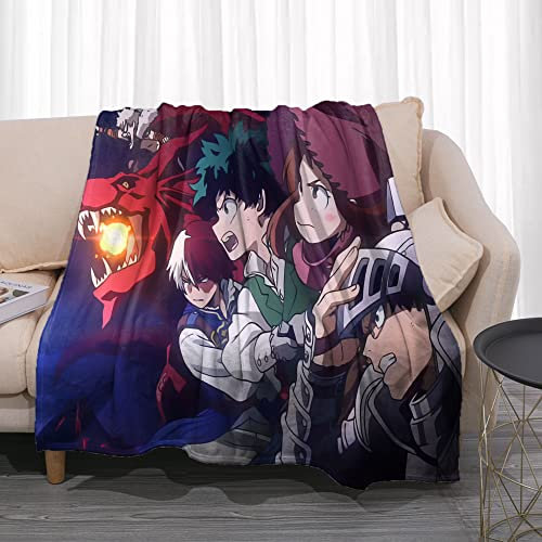 My Hero Academia Flanelldecke, Anime, ultraweiches Fleece, Überwurf, Mikrofaser, gemütlich, warm, für Winterbettwäsche, Sofa, Bett, Couch, Heimdekoration