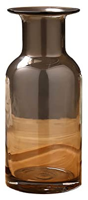 XIUWOUG Glass Bottle Vases Amber Bud Vase Decorative Glass Vases for Home Decor,Farmhouse Decor,Tabletop Centerpieces,D