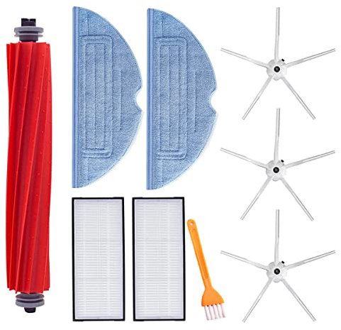 HoHumoca Zubehör für Roborock S7 S7 Plus S7 MaxV S7 MaxV Plus S7 MaxV Ultra S7 Pro Ultra S7 Max Ultra Staubsauger, Ersatzteile für Roborock 1 Hauptbürste, 3 Seitenbürsten, 2 Hepa Filter, 2 Wischtücher