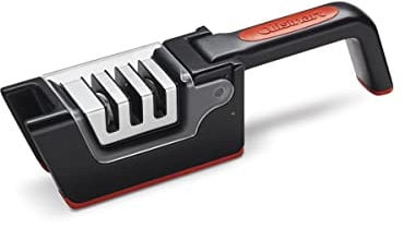 Cuisinart C77SHP-3SRS 3-Slot Foldable Knife Sharpener, Black/Red