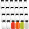 DEAYOU 24 Pack Plastic Juice Bottle, 250ml Empty Clear Beverage Bottle with Cap, Mini Reusable Drink Container with Black Tamper Evident Lid, Small Disposable Take Out Bottles for Milk, Cold Drinks