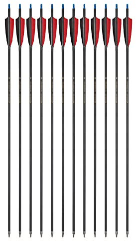 Toparchery 12er Pfeile für Bogenschießen 30 Zoll Carbonpfeile mit Naturfedern Erwachsene Jagdpfeile Bogen Pfeile für Recurve/Compoundbogen Langbogen