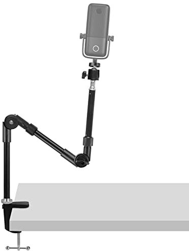 GEEKRIA ZJL12-01 - Brazo de micrófono para creadores compatible con Elgato Wave:1, Wave: adaptador de montaje de brazo de brazo de 3 micrófonos, soporte de suspensión, brazo de tijera de micrófono