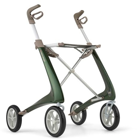 byACRE Carbon Ultralight Rollator - Welt leichtester Carbon Rollator - nur 4,8kg (Britisches Renngrün, Kompakt)