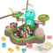 4-in-1 Angelspiel Set Montessori Spielzeug mit Balancierspiel und Zahlen Lernen Lernspiele Kinderspielzeug mit 21 Fischen 2 Angelruten und 10 Karten für Kinder ab 3 4 5 6