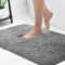 Deconovo Badematte rutschfest Waschbar Badematten & Badteppiche Hochflor Badvorleger Saugfähig Badteppich Mikrofaser Badezimmermatte Duschvorleger, 60x90 cm, Grau, 1 Stück