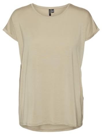VERO Moda VMAVA Plain SS TOP GA JRS Noos, Abbey Stone, XL