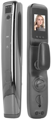 Cerradura Inteligente WiFi, Cerradura de Puerta Inteligente con Cámara de Video, Control Remoto de Aplicación, Cerradura de Puerta de Entrada Digital sin Llave con Huella Digital