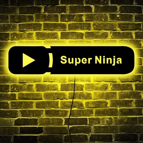 Letrero de neón personalizado de YouTube, letrero de neón con nombre de YouTube, decoración de juegos, regalos de jugadores, regalo para hombre, decoración de influencers de redes sociales
