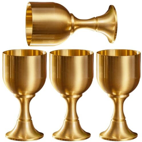 Vintage Kelch Kelch, 4 Stück Gold Weingläser Weinkelch Kelch Weingläser Metall Weinbecher Wein Likörbecher Schnapsglas Für Küche, Zuhause, Bar