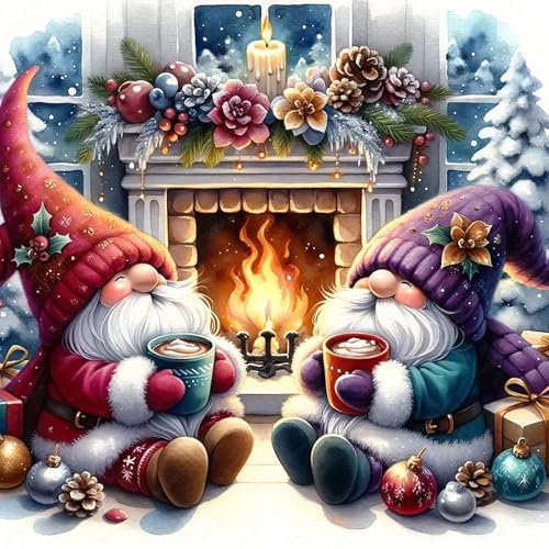 TOSTOG 5D Weihnachten Diamond Painting für Erwachsene,Christmas Zwerg Diamant Painting Kits Bilder,Diamant Malerei DIY Diamond Painting Bilder Set 30x30cm für Wanddekor